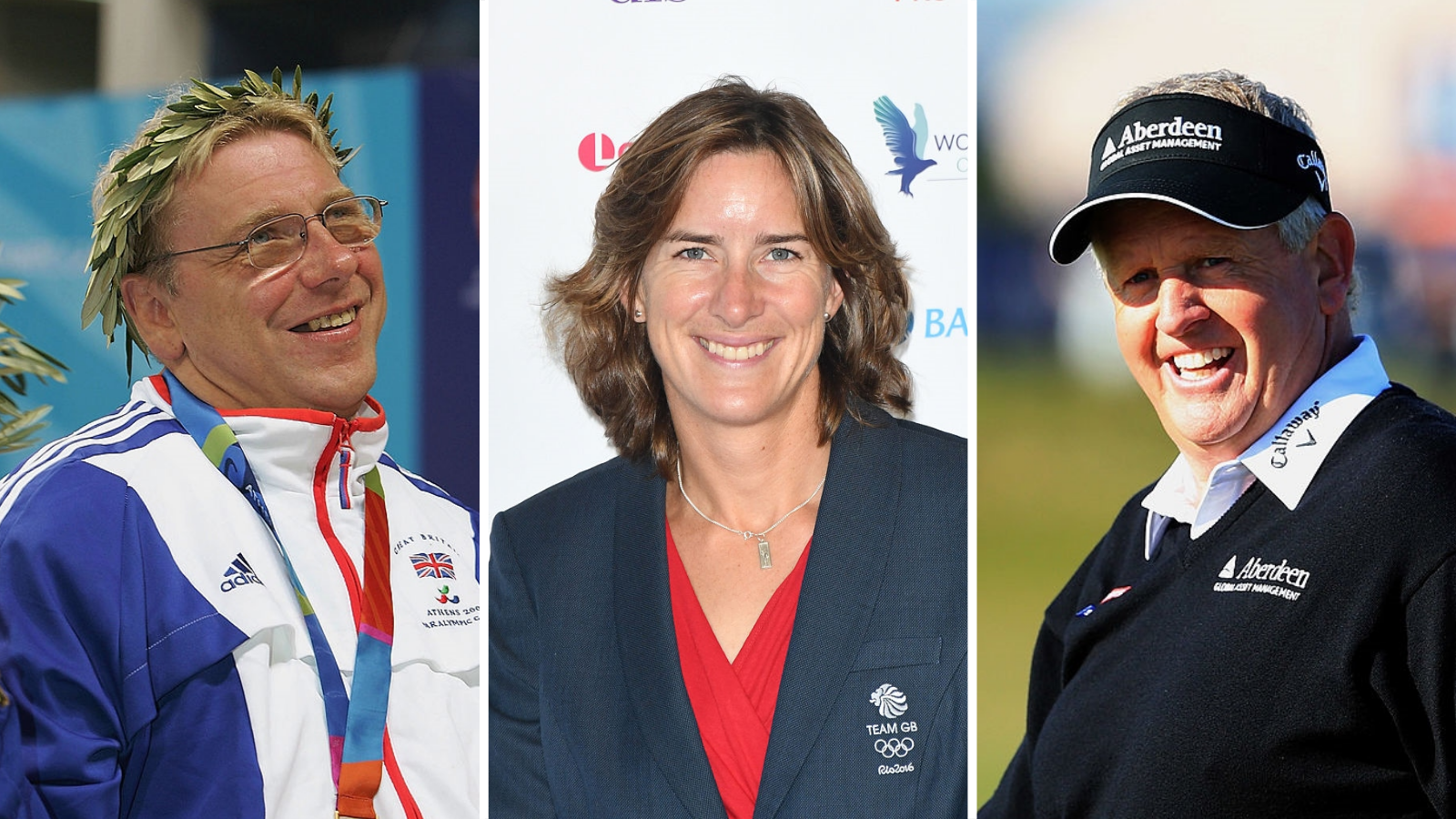 Jim Anderson, Katherine Grainger and Colin Montogomerie (L-R)