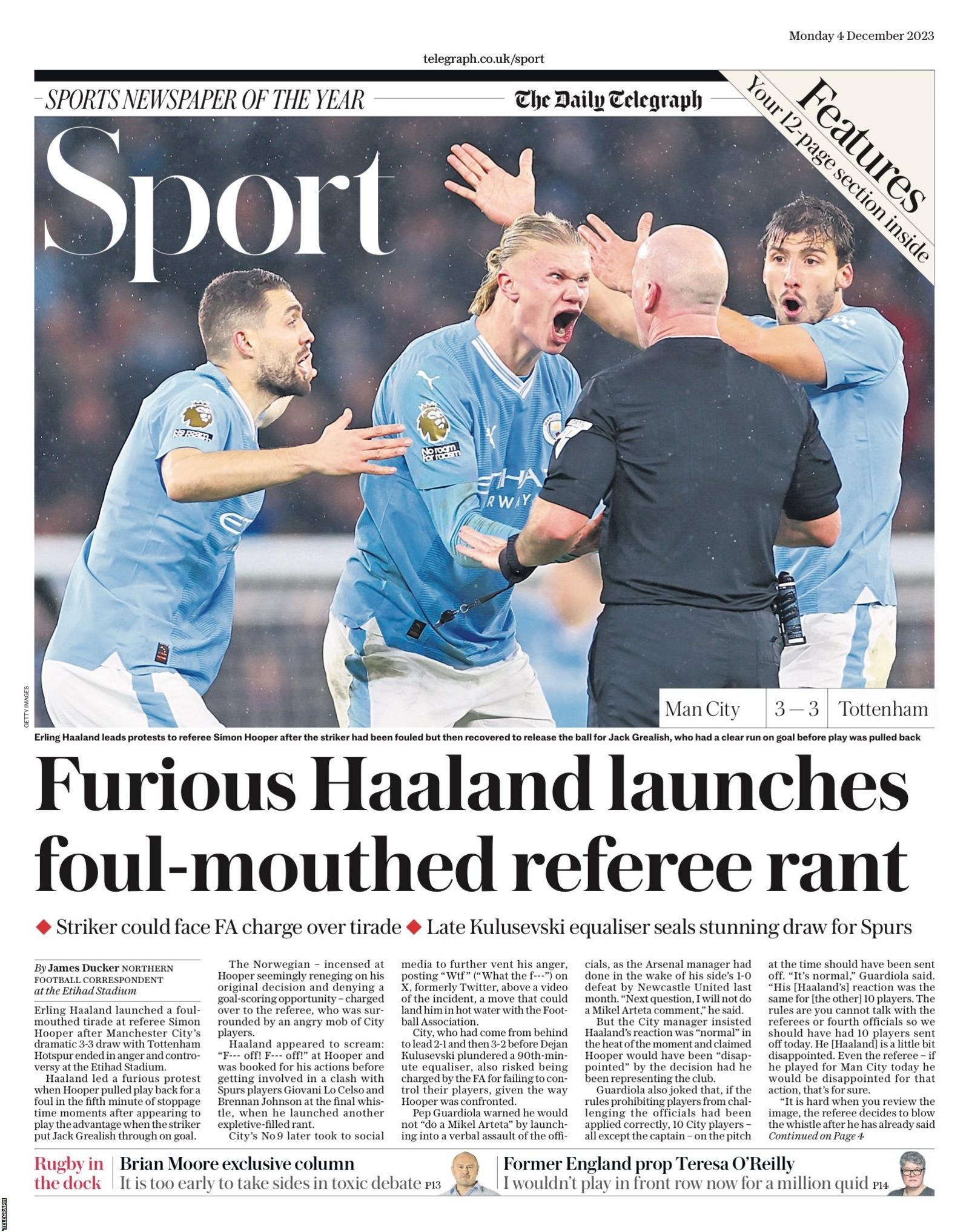 Daily Telegraph back page