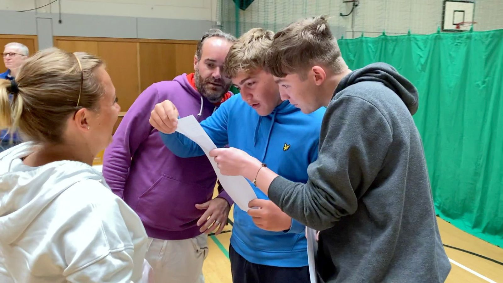 Students receiving their results