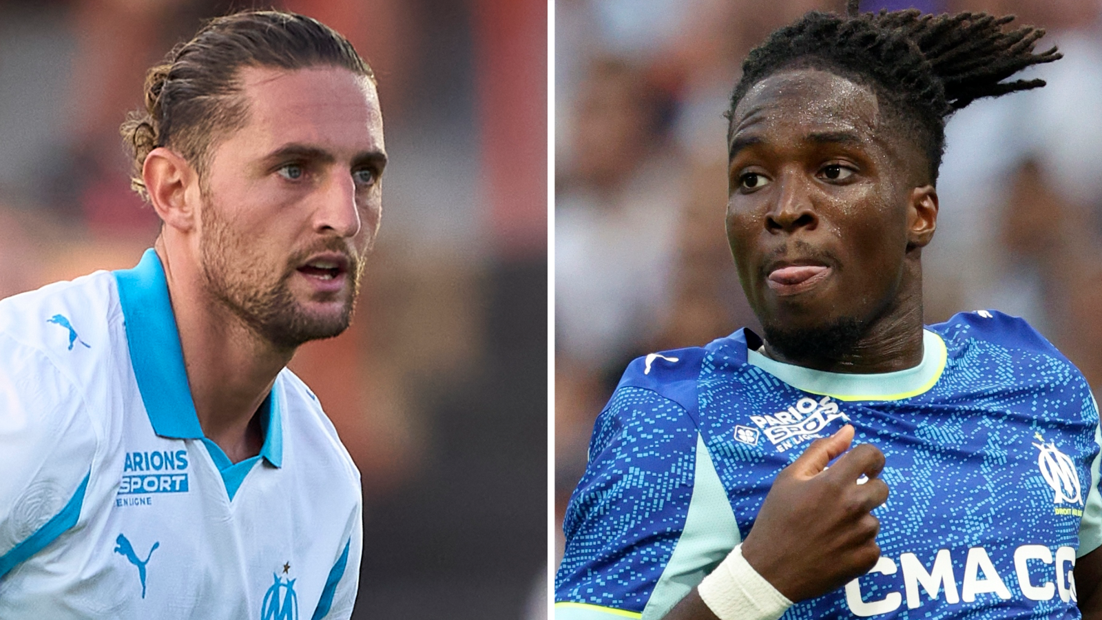 Adrien Rabiot and Jonathan Rowe in Marseille kits