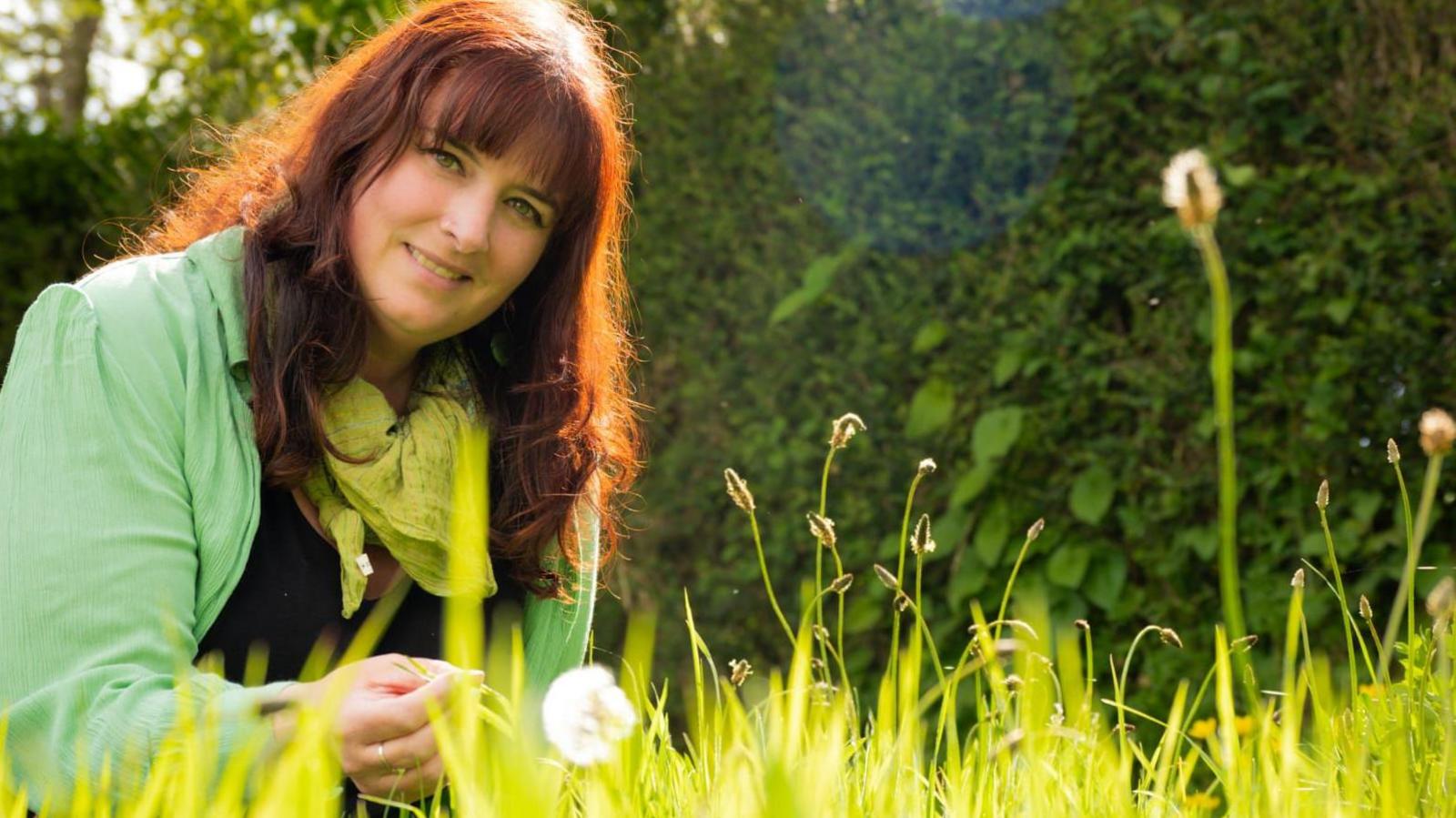 Sarah Shuttleworth in garden