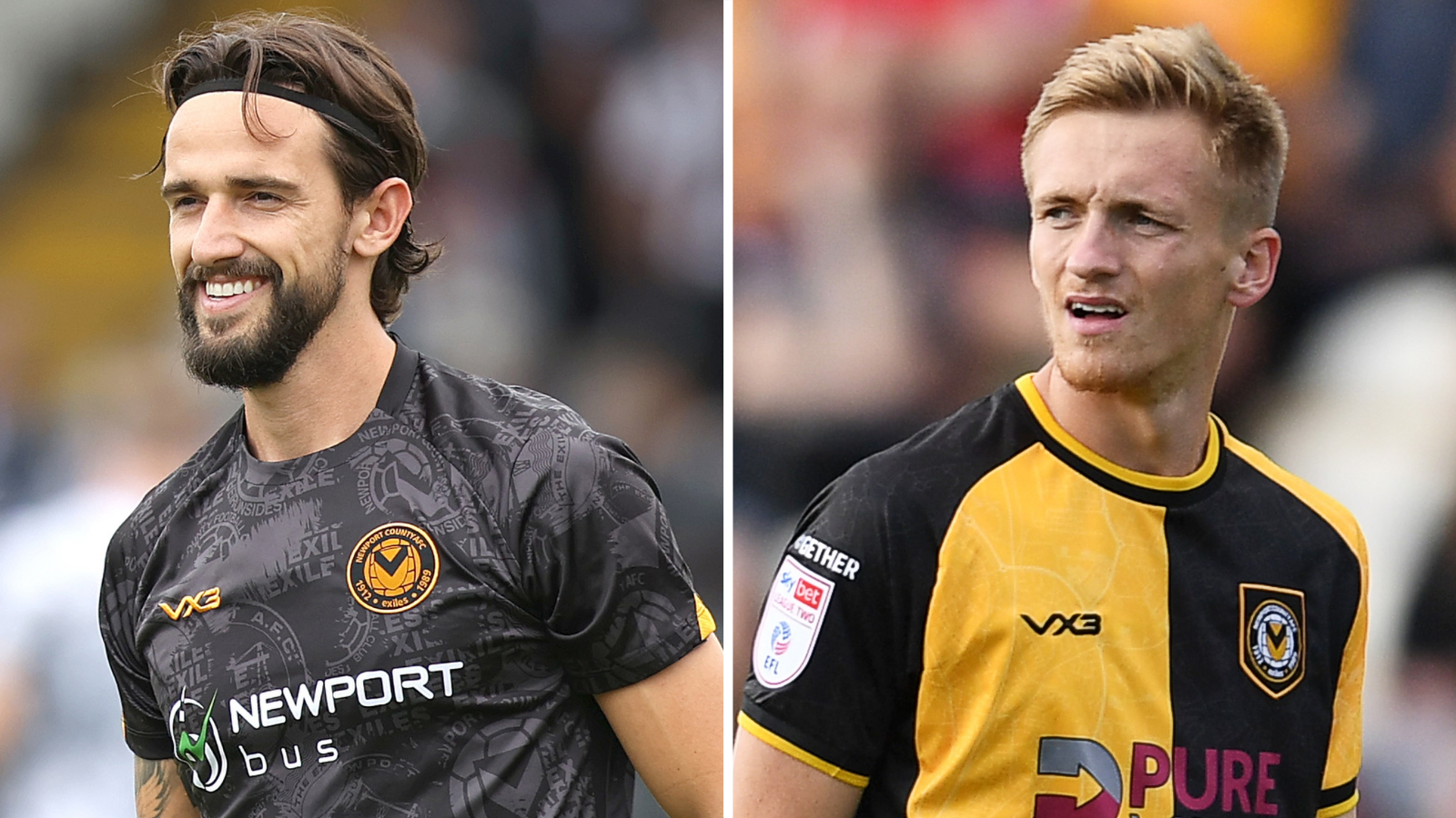 Liam Shepard and Matt Smith of Newport County