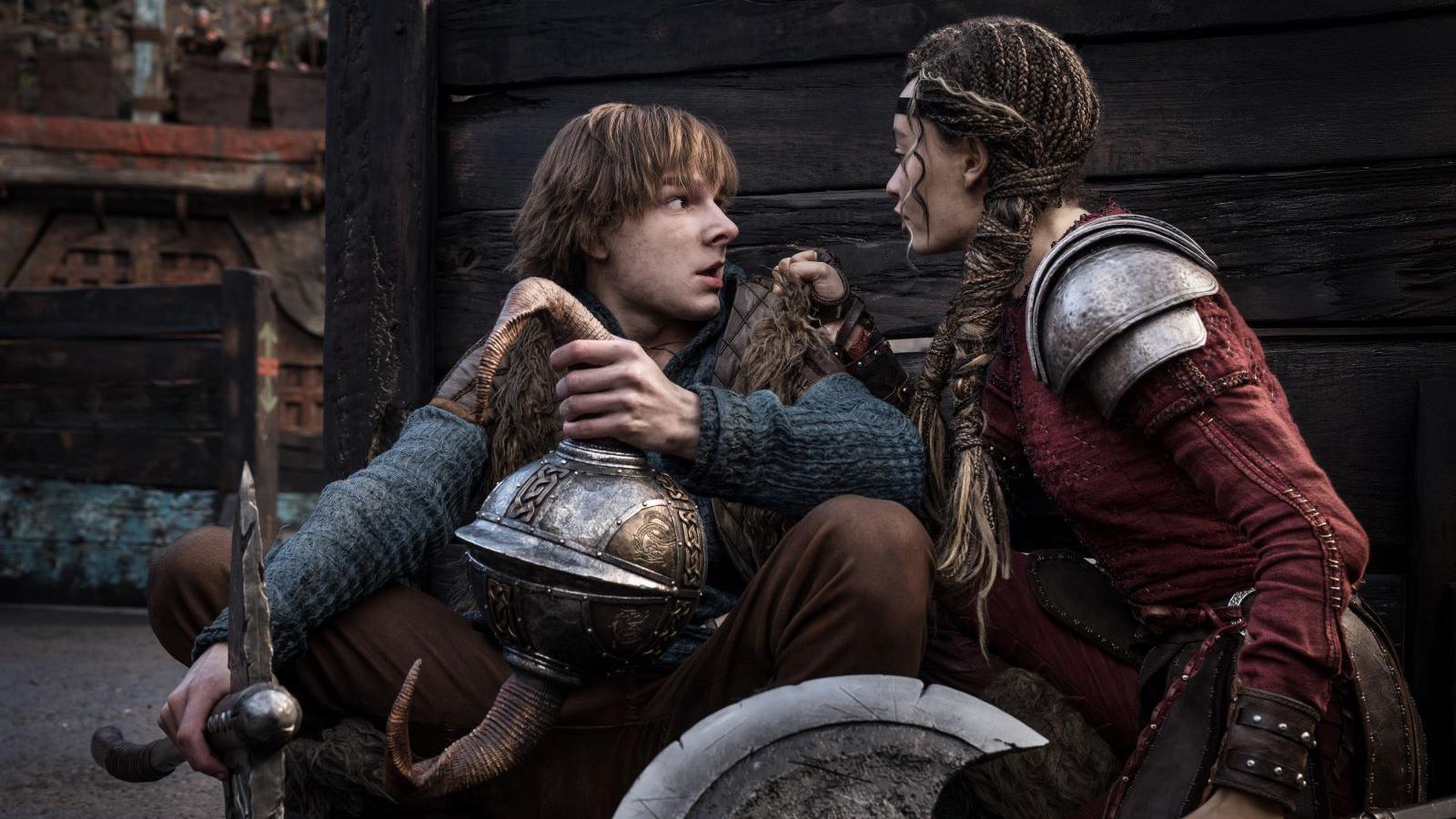 Mason Thames as Hiccup Horrendous Haddock III and Nico Parker - Astrid
