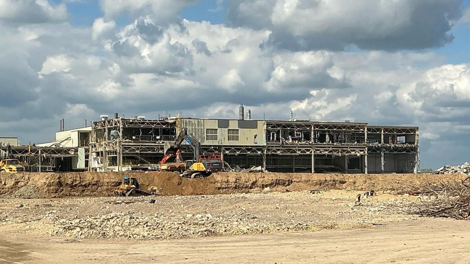 Former Honda site in Swindon in the middle of deconstruction