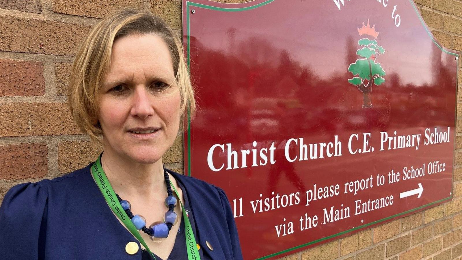 Head teacher Tracey Cansdale outside school