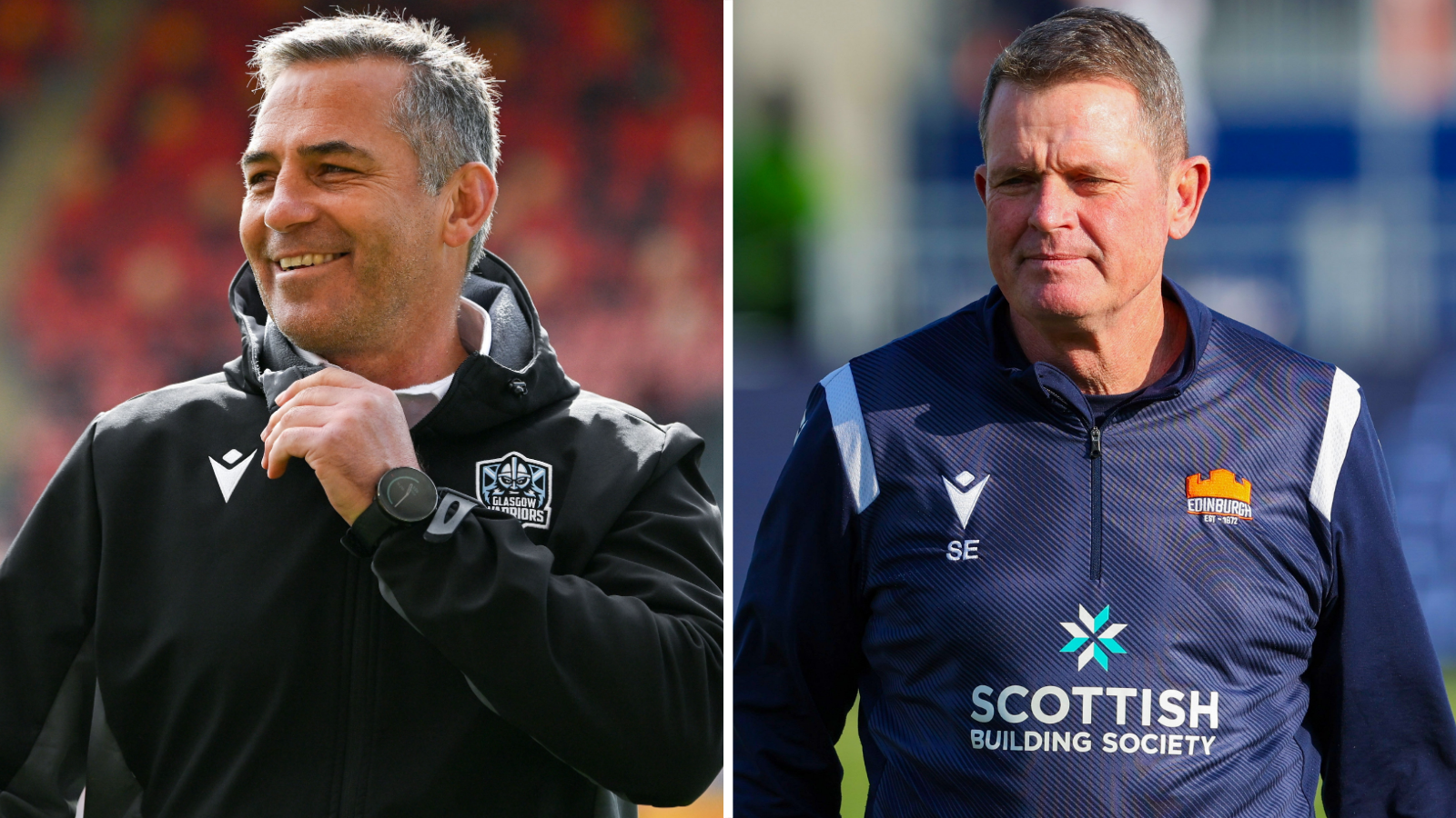 Glasgow Warriors head coach Franco Smith and Edinburgh head coach Sean Everitt