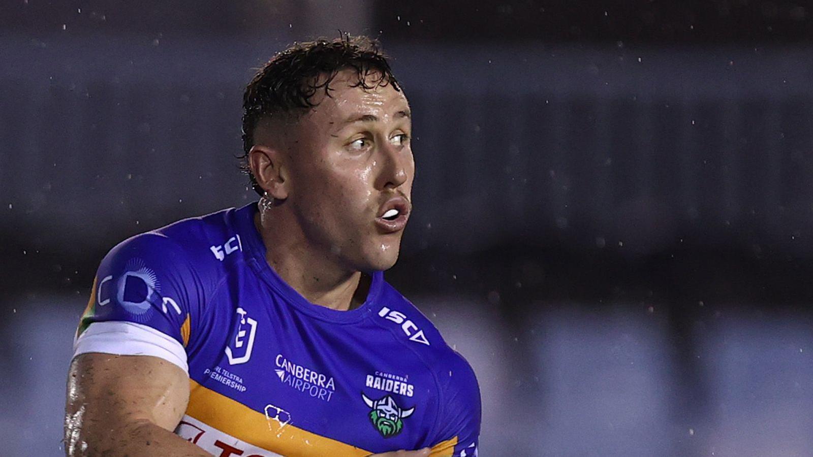 Adam Cook in action for Canberra Raiders during pre-season