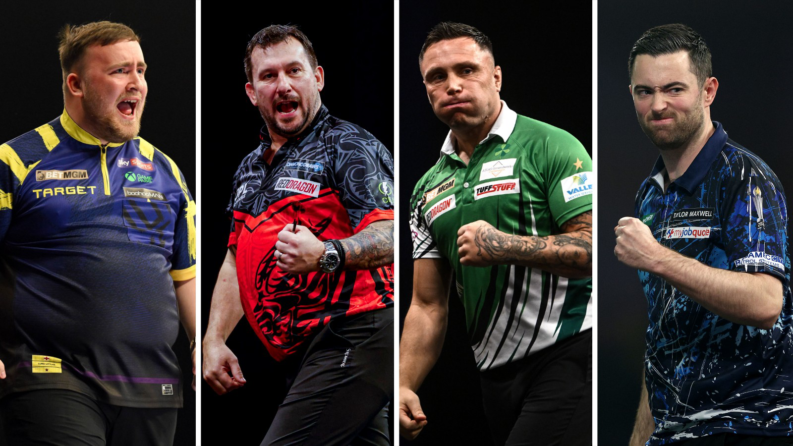 (Left to right) Luke Littler, Jonny Clayton, Gerwyn Price and Luke Humphries