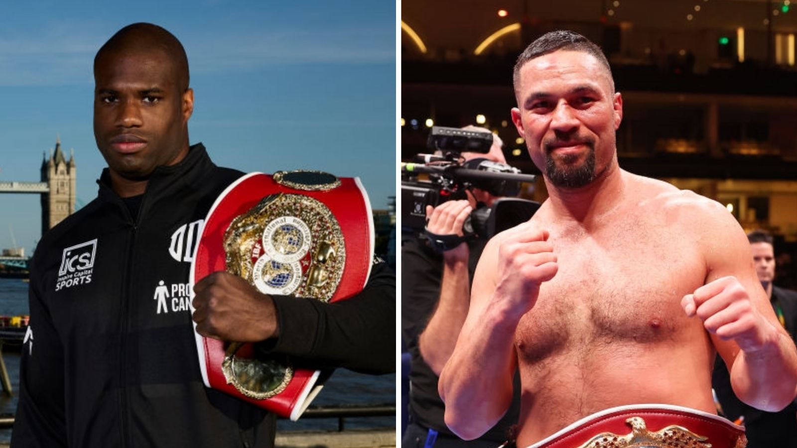 A side by side image of Daniel Dubois and Joseph Parker