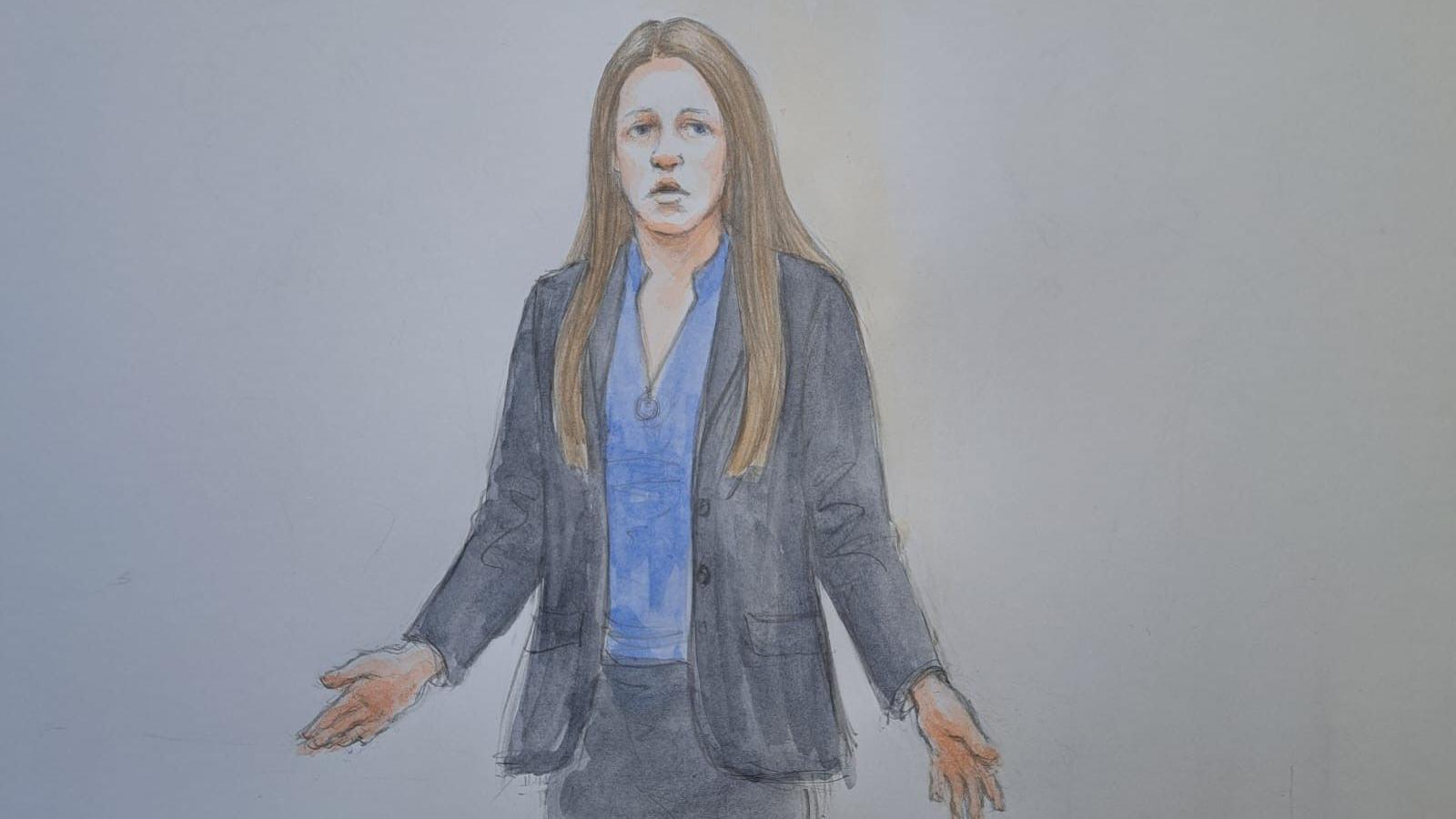 court artist's impression of Lucy Letby at sentencing