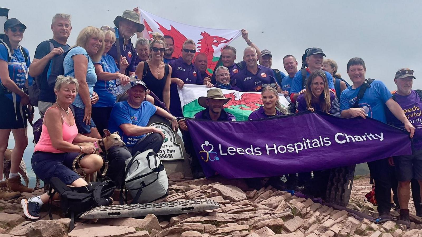 Team at the top of Pen y Fan with Ian Flatt