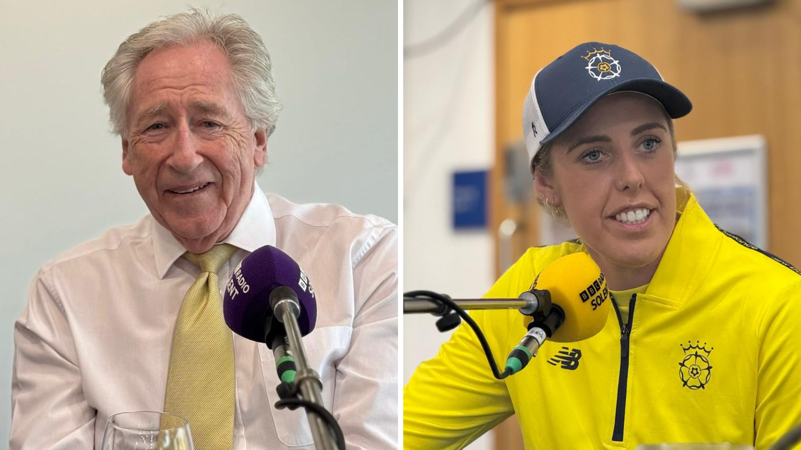 Rod Bransgrove and Georgia Adams at the BBC Radio Solent Hampshire Cricket fans forum