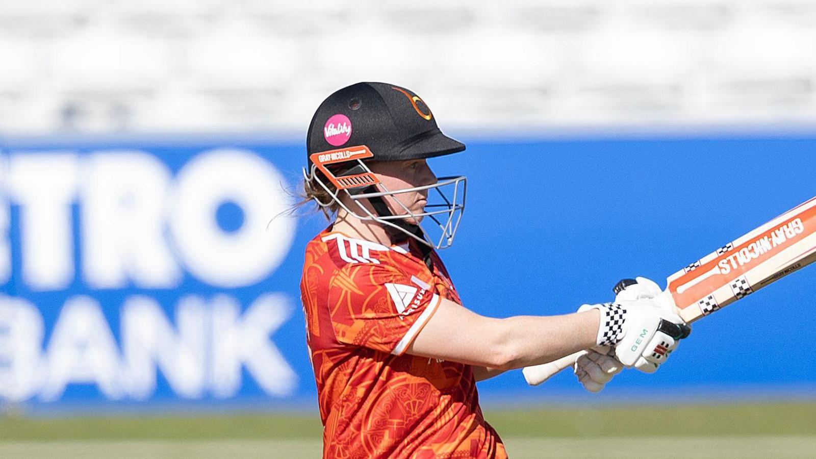 The Blaze captain Kirstie Gordon playing a pull shot 