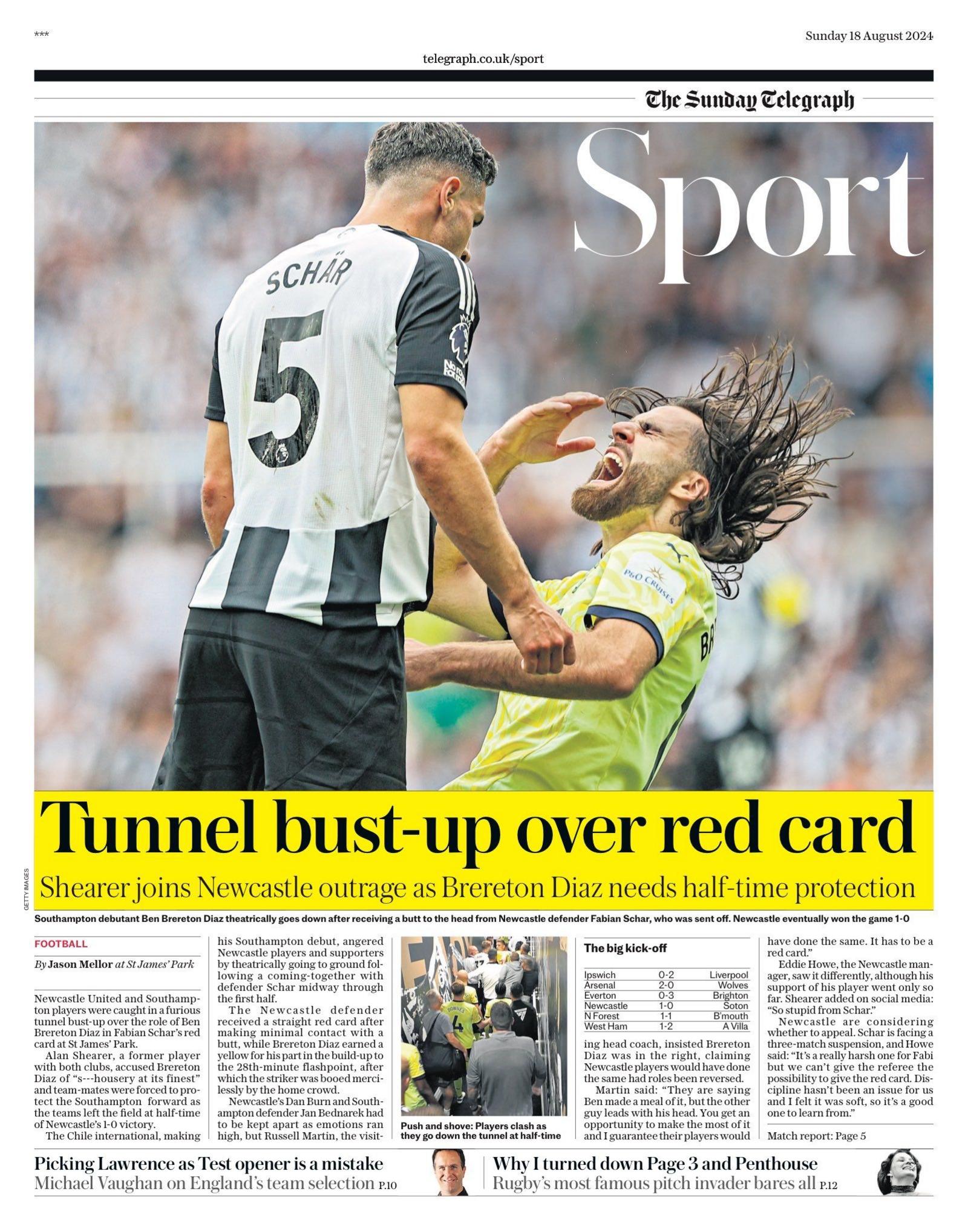 Sunday Telegraph sports section