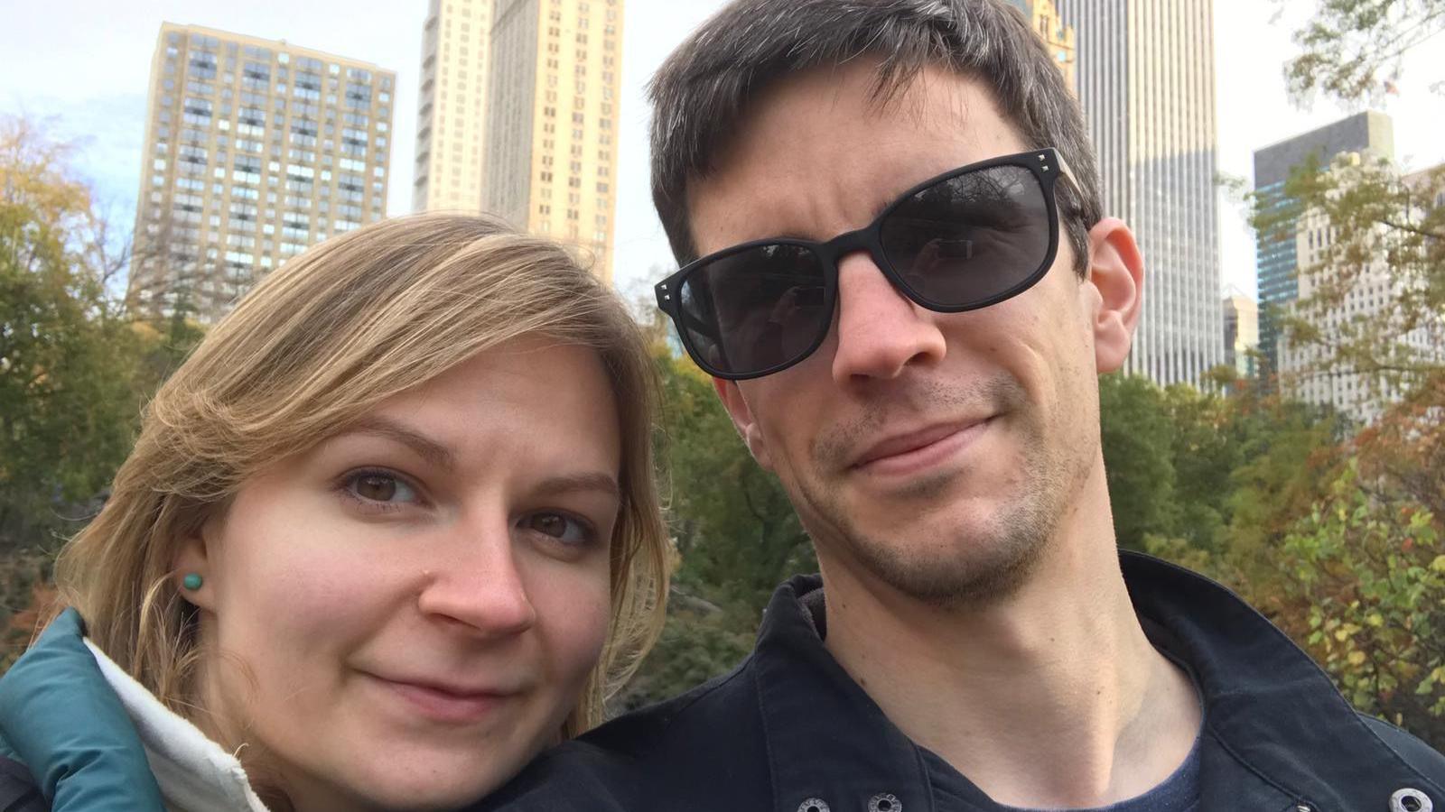 Katy (left) and Nick Cook (right) Nick is wearing sunglasses