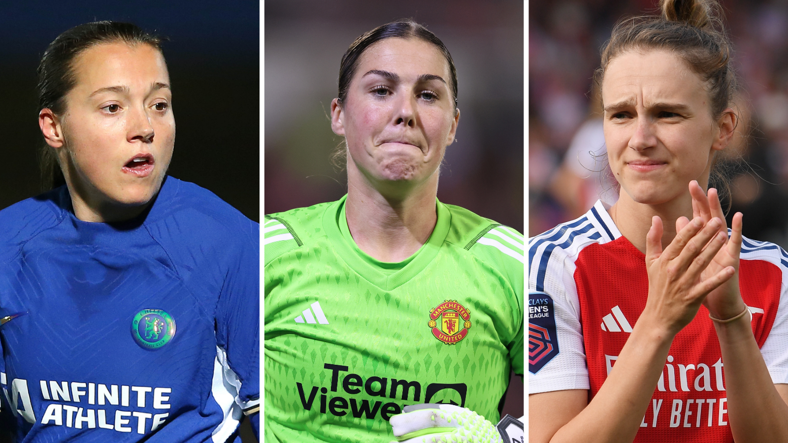 Fran Kirby, Mary Earps and Vivianne Miedema