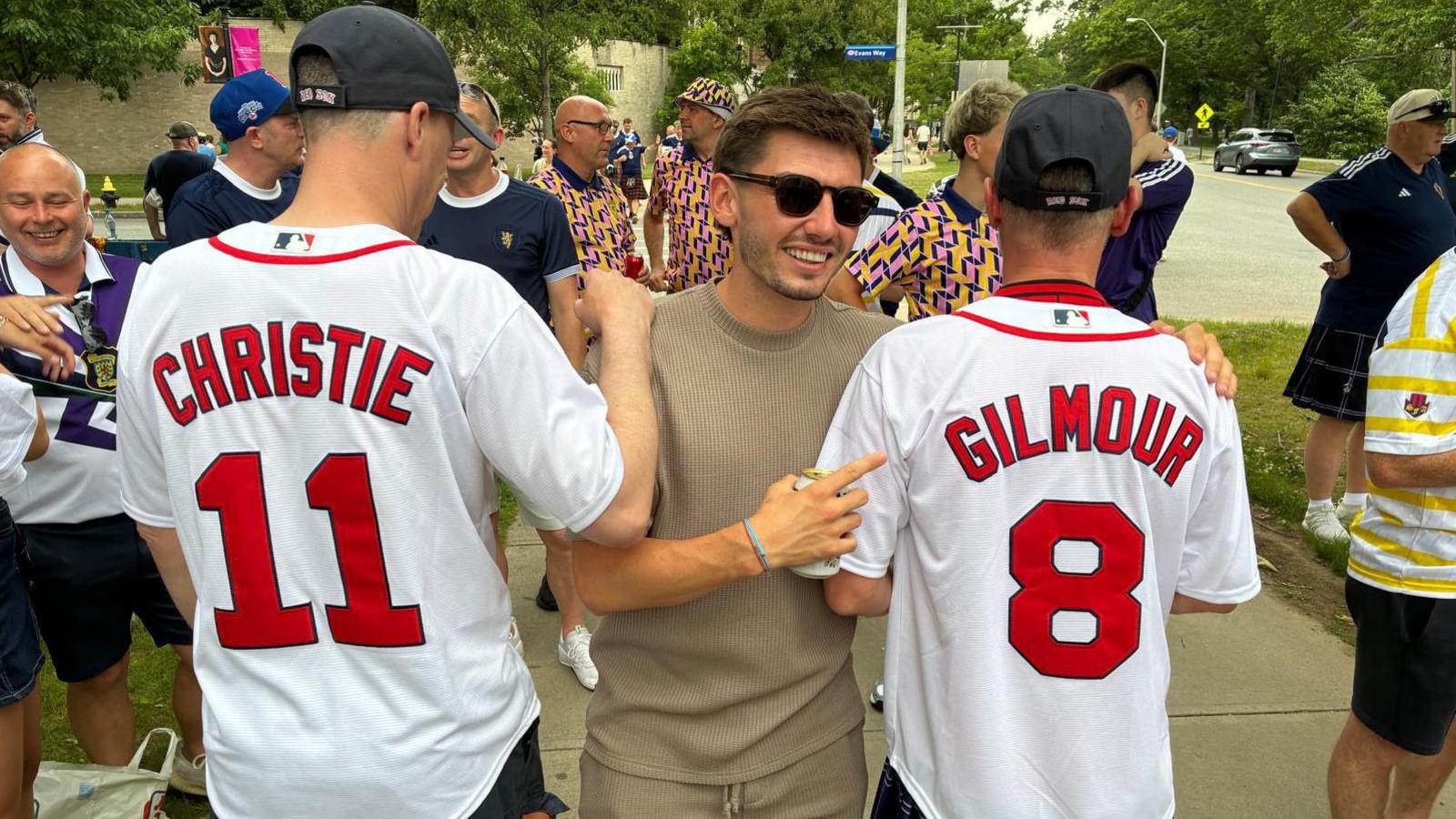 Billy Gilmour with Boston Red Sox fans