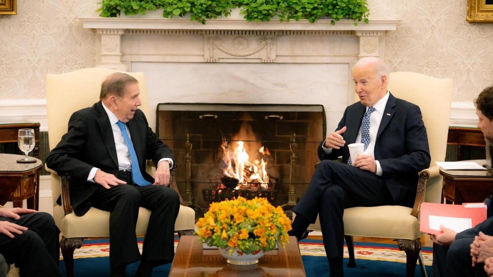 Venezuelan opposition leader Edmundo Gonzalez meets with U.S. President Joe Biden at the White House, in Washington, U.S. January 6, 2025