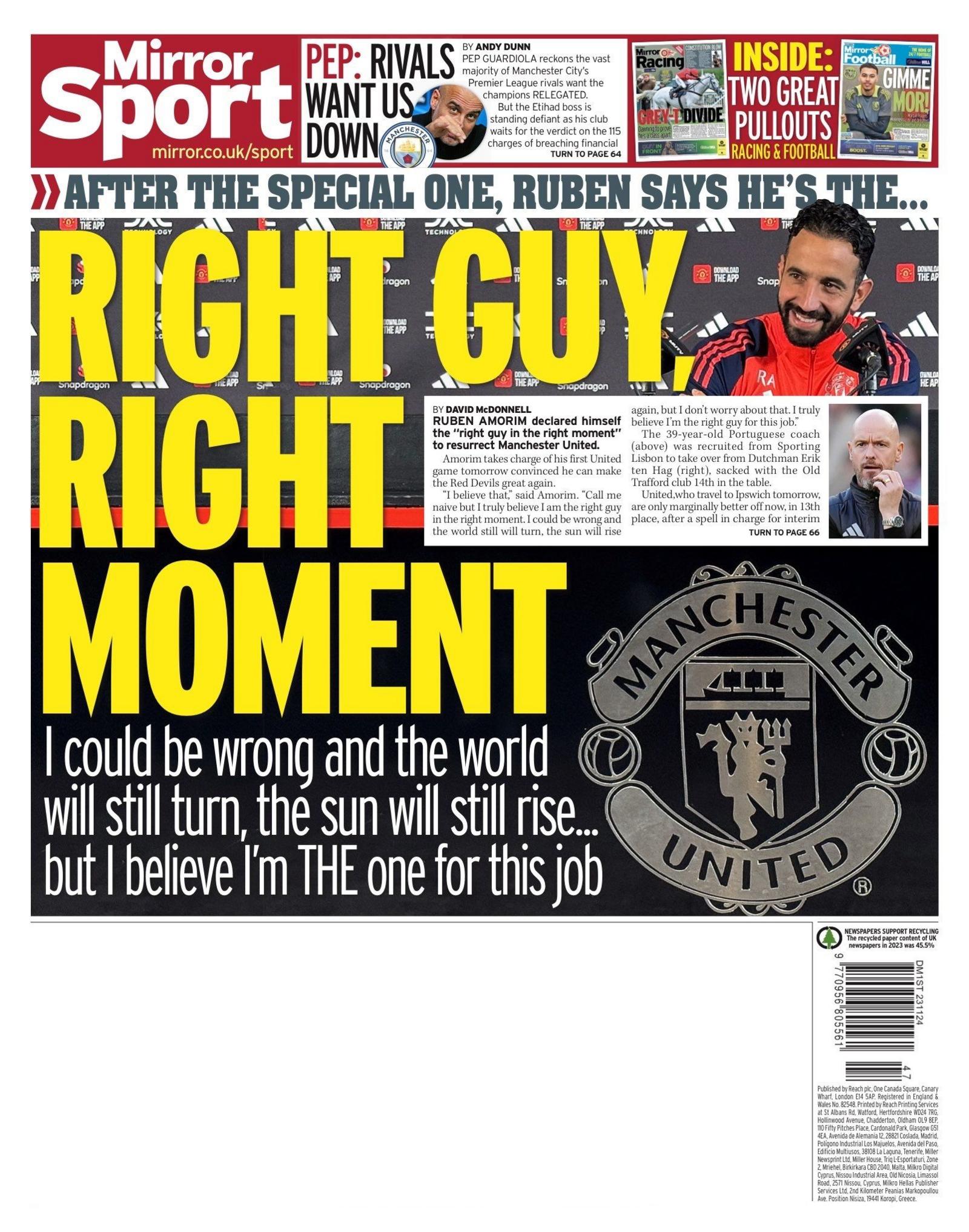 Daily Mirror back page