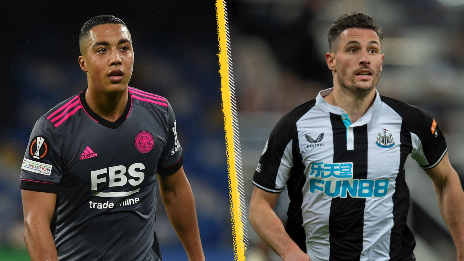 Youri Tielemans and Fabian Schar split picture graphic