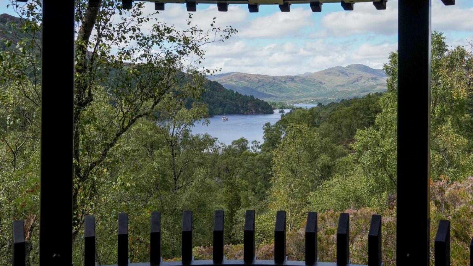 Loch Katrine and Ben Lomond seen from a newly-built watchtower