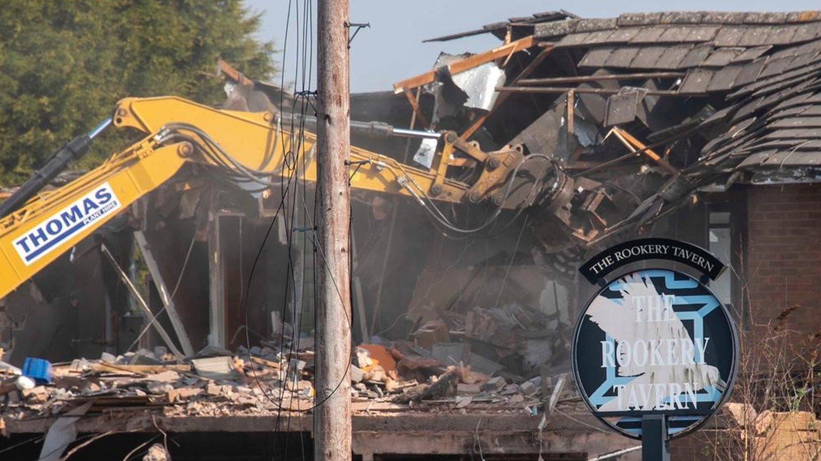 Pub being demolished