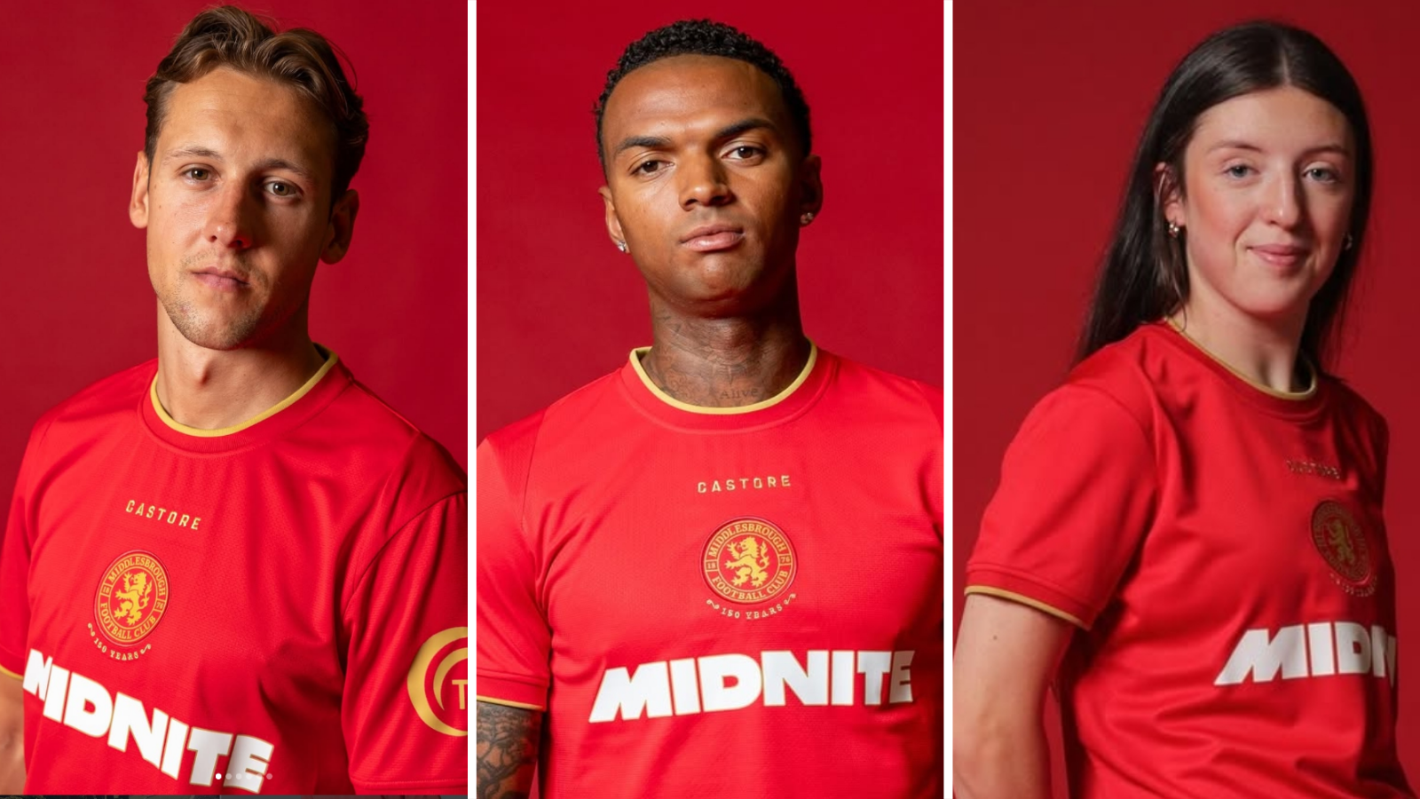 Middlesbrough players wear 2026-27 home shirt