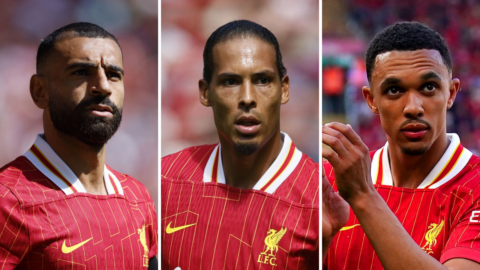 Mohamed Salah, Virgil van Dijk and Trent Alexander-Arnold