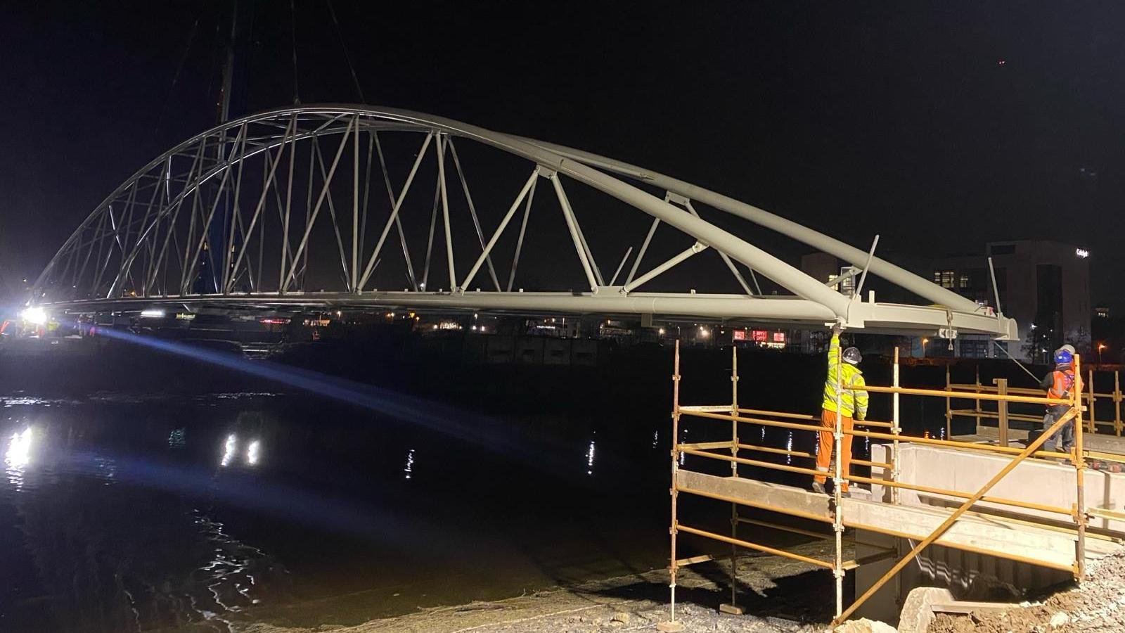 pennyburn bridge being set in place