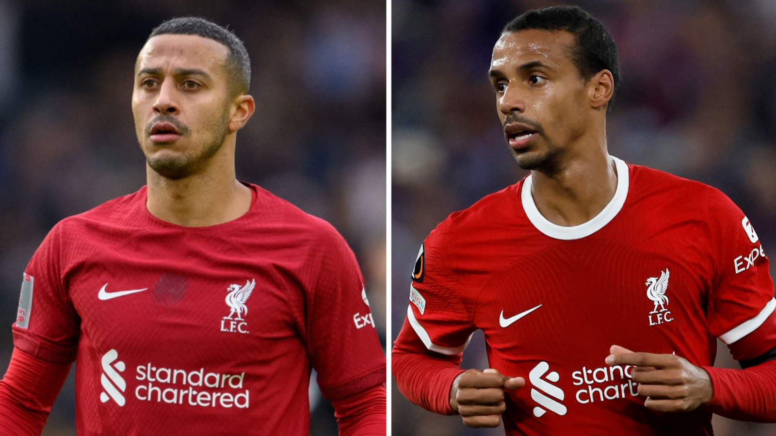 Thiago Alcantara and Joel Matip in a split picture