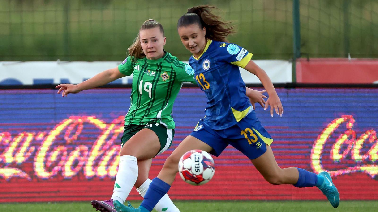 EMily Wilson in action for Northern Ireland