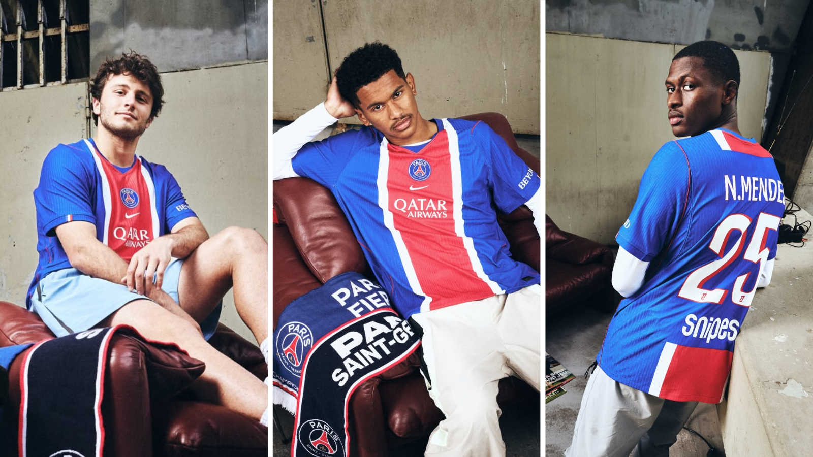 Paris St-Germain players wear 2026-27 home shirt