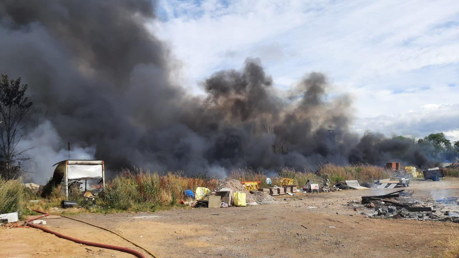 Smoke rising from a fire