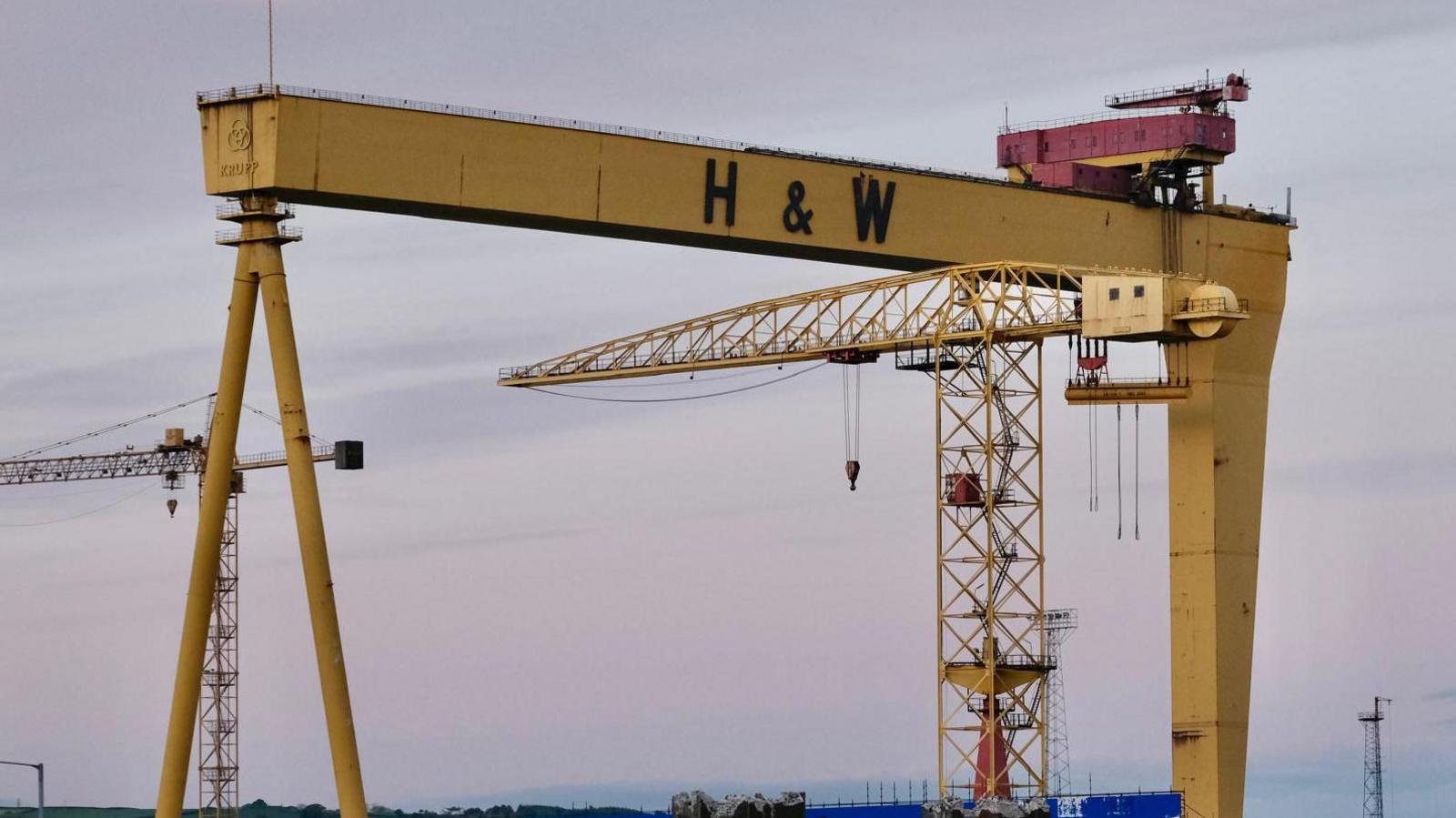 The iconic yellow cranes of the Belfast shipyard 