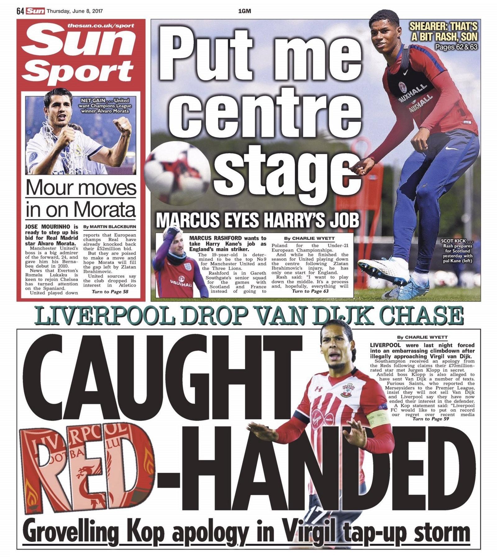 The Sun back page