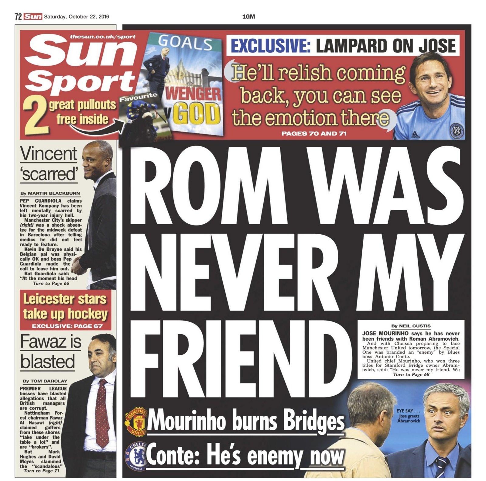 The back page of the Sun