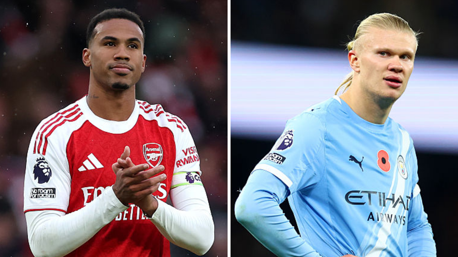 Gabriel and Erling Haaland graphic