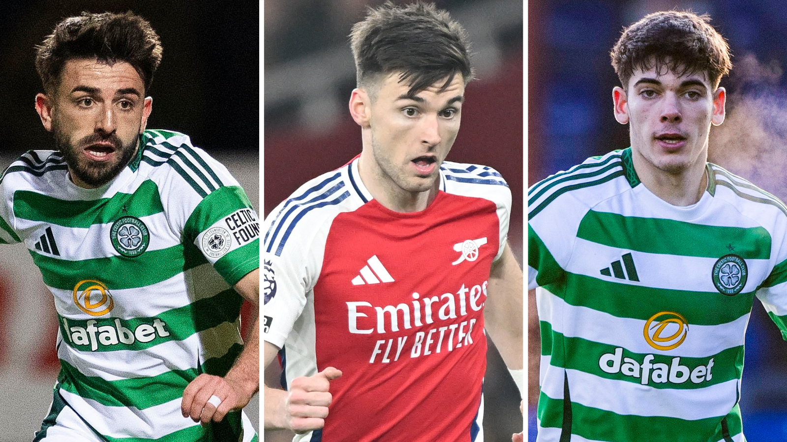 Greg Taylor, Kieran Tierney and Alex Valle