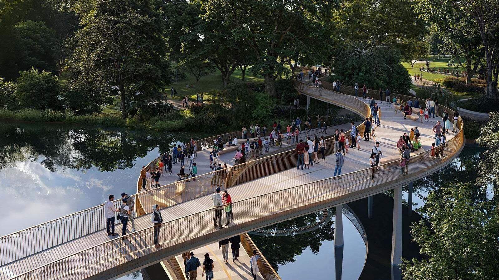 A weaving bridge