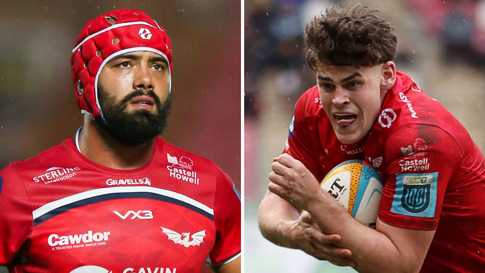Scarlets flanker Josh Macleod and centre Eddie James