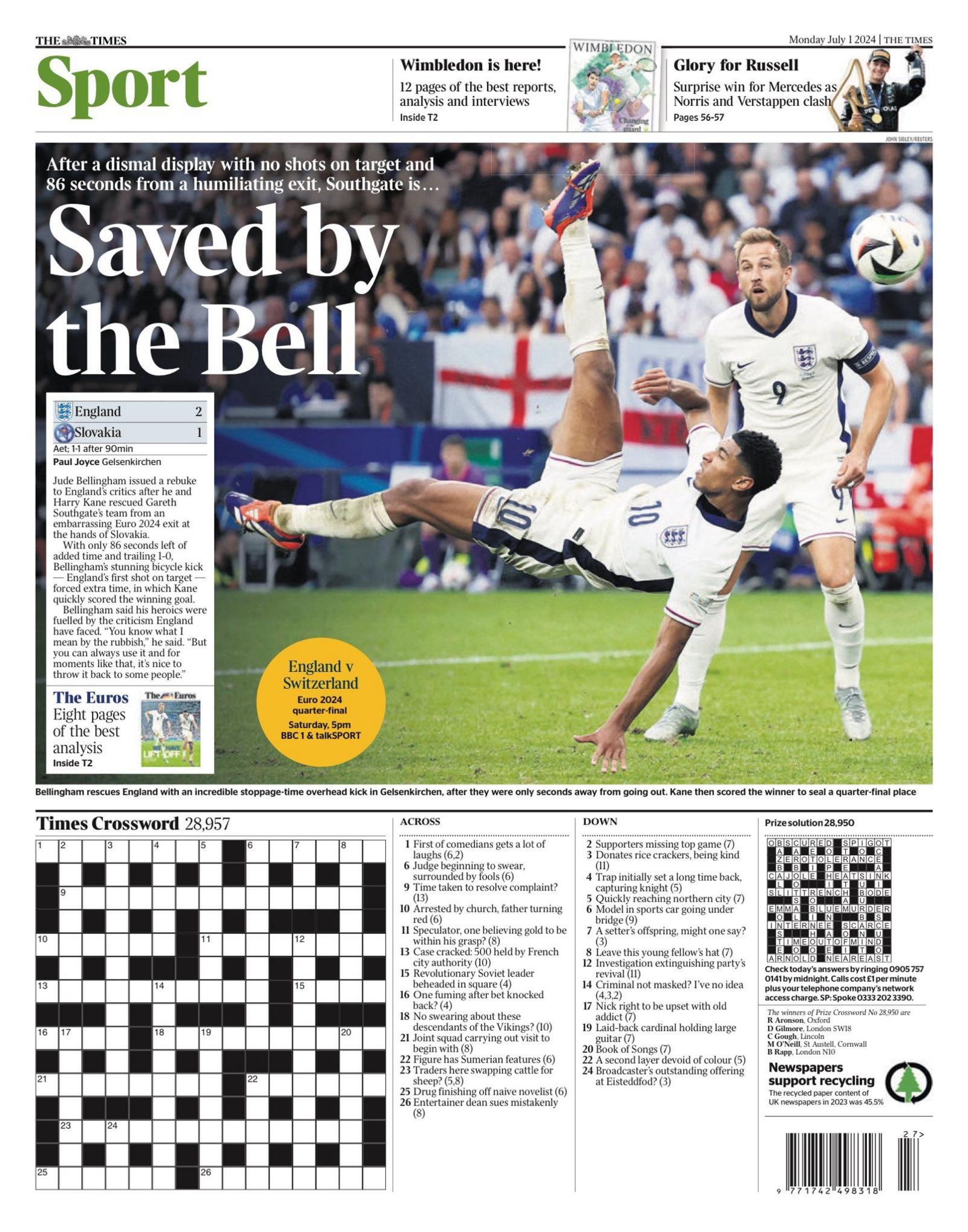 Times back page