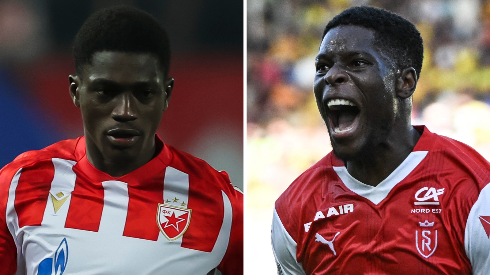 A split graphic of Nasser Djiga and Marshall Munetsi