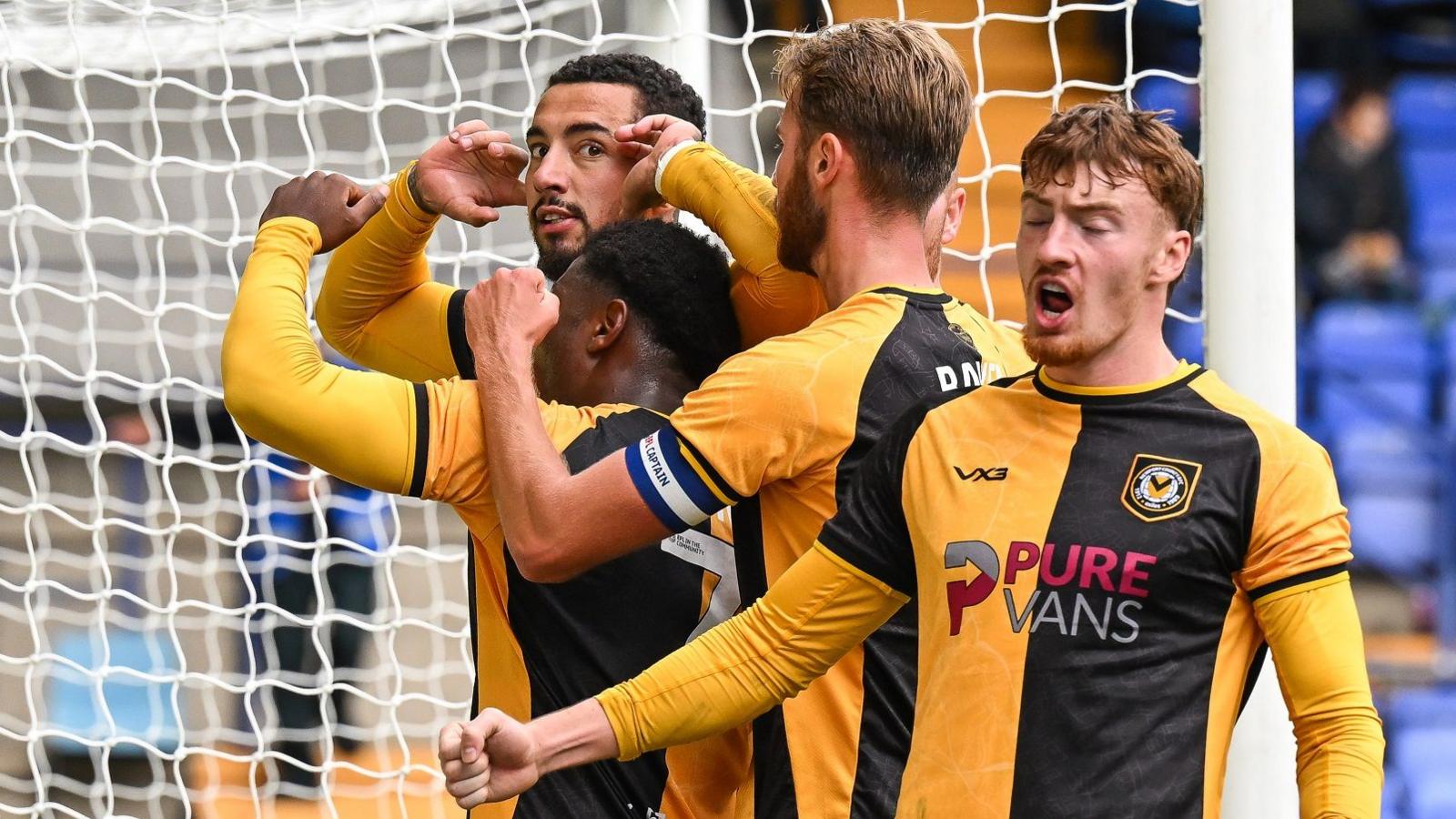 Courtney Baker-Richardson and Newport team-mates celebrate