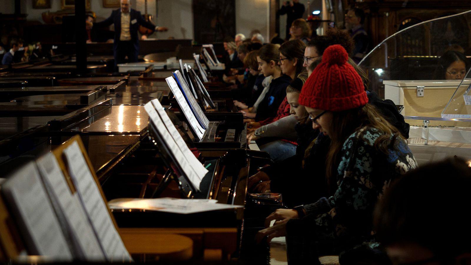 People playing pianos in Nottinghamshire