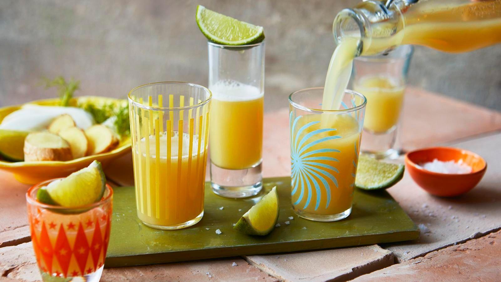 Ginger, apple and fennel shots