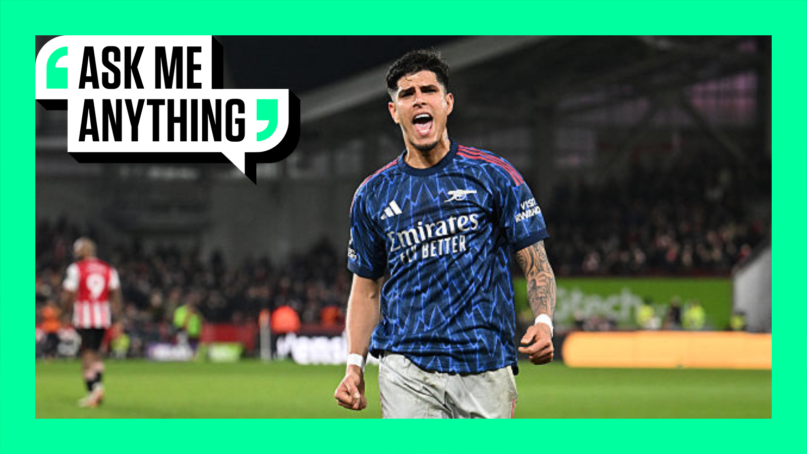 Piero Hincapie on the green Ask Me Anything background