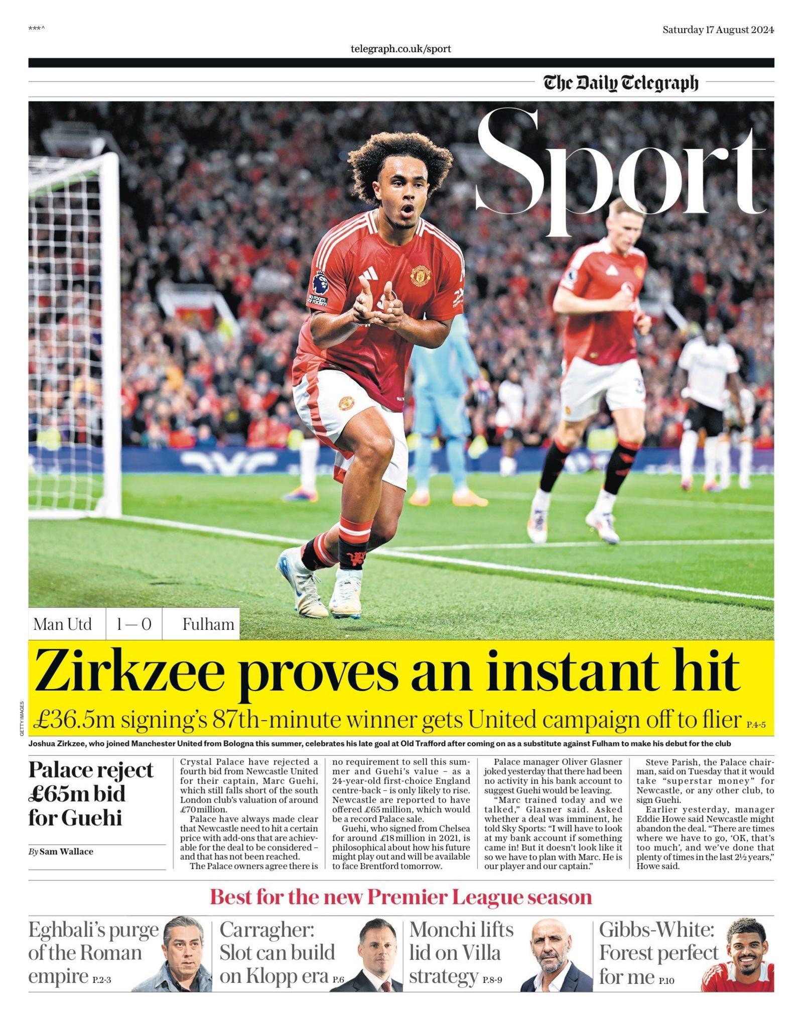 Daily Telegraph sports section