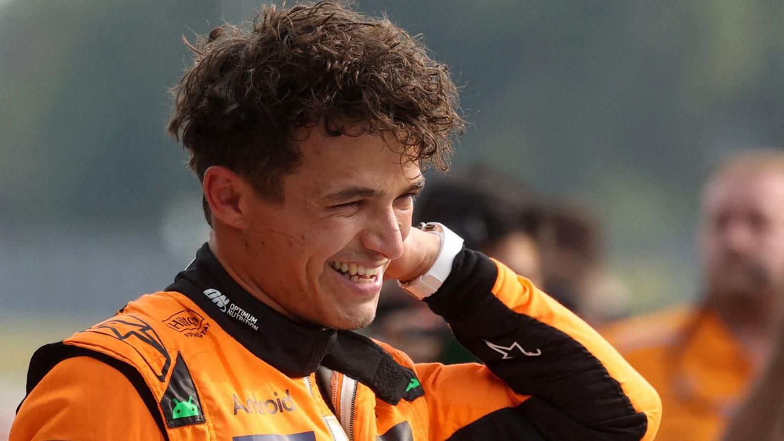 Lando Norris laughs