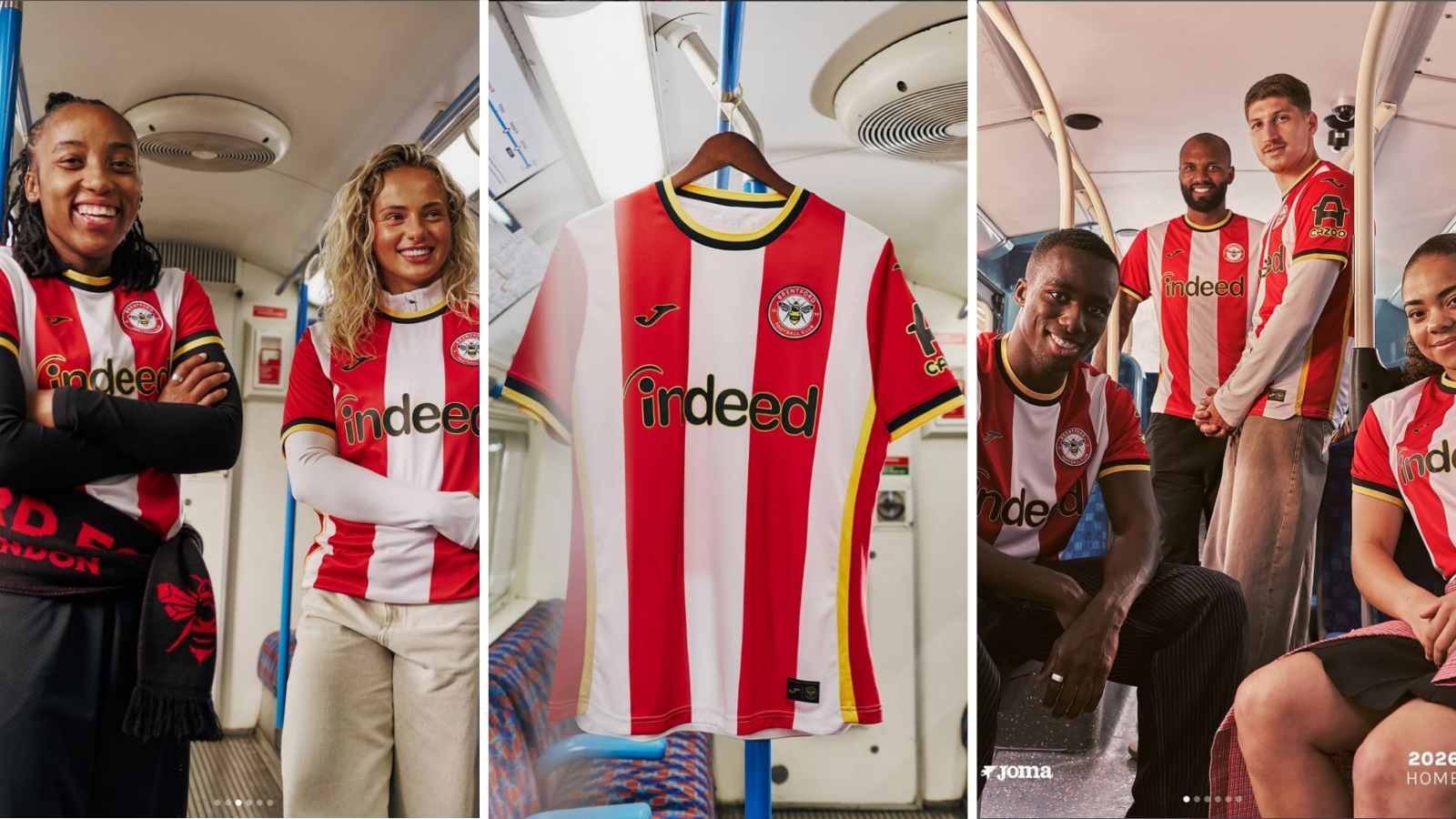 Brentford men's and women's players wear new 2026-27 home shirt