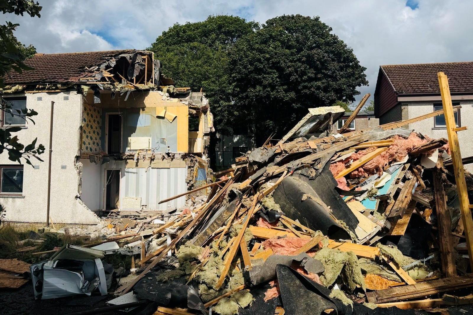 A demolished house in Aberdeen, due to the presence of potentially dangerous concrete.